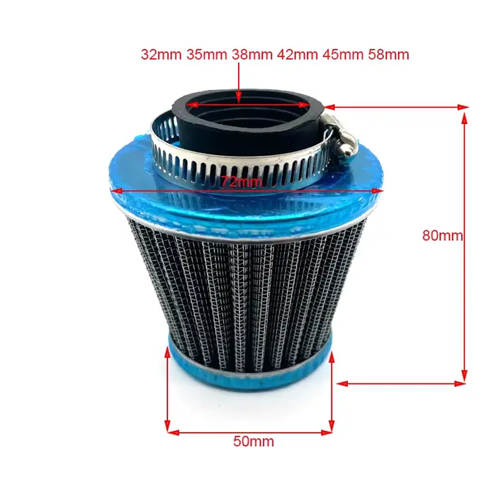 1 pièces universel 32mm 35mm 38mm 42mm 45mm 58mm tête de champignon carburateur filtre à Air nettoya