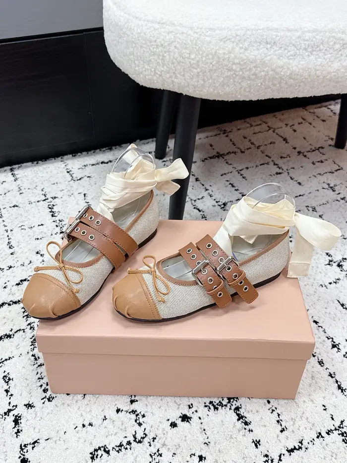 Ballerines de créateur pour femmes en cuir d'agneau, bout rond, style Mary Jane, meilleure qualité, 