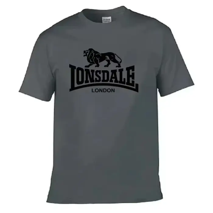 T-shirt à manches courtes pour homme avec imprimé Lion Lonsdale, style streetwear ample et confortab