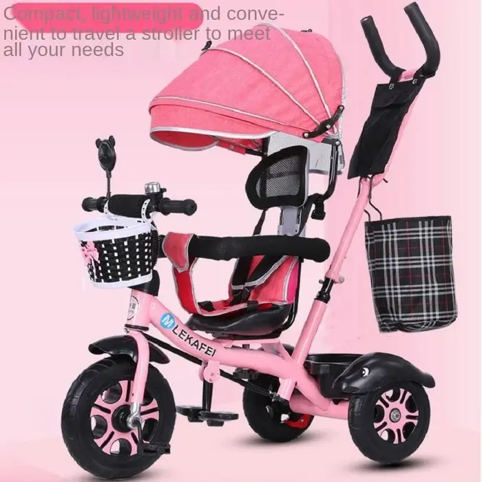 Tricycle enfant LazyChild avec siège rotatif, cadre métallique, pour 1-5 ans, vélo bébé, poussette a