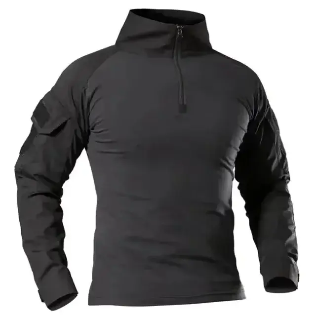 Chemise de Combat à manches longues pour hommes, chemises tactiques en coton Ripstop avec fermeture 