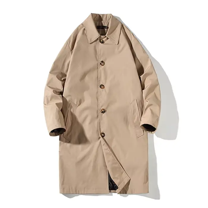Trench décontracté à col rabattu pour homme, coupe-vent, surdimensionné, à la mode, nouvelle collect