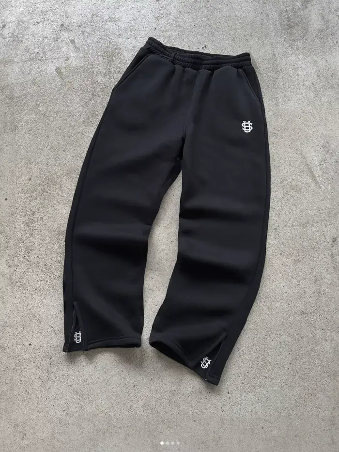 Nouveau pantalon Y2K personnalisé avec fermeture éclair sur les jambes, broderie, style hip-hop, jog