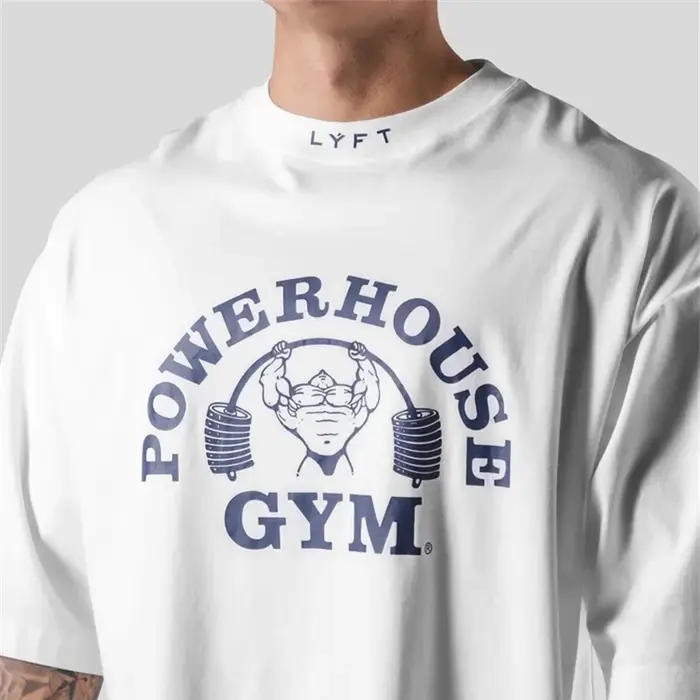 LYFT Jointly hommes course sport coton T-shirt salle de sport Fitness musculation ample imprimé chem