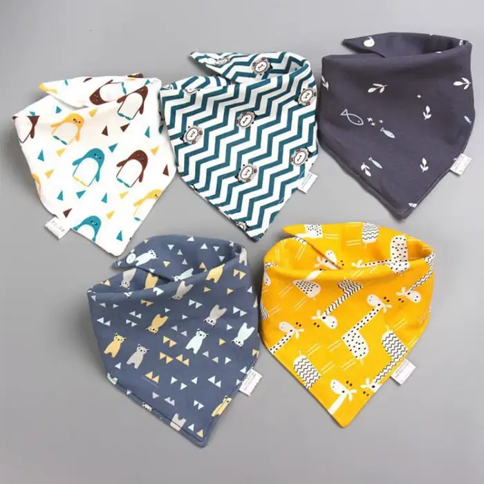 5 pièces bébé salive serviette Triangle écharpe pur coton Bandana imperméable bavoirs nouveau-né gar