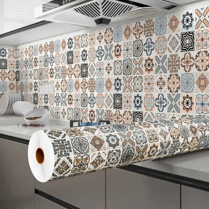 Carrelage 3D étanche armoire papier peint décor à la maison meubles vinyle mur auto-adhésif PVC papi