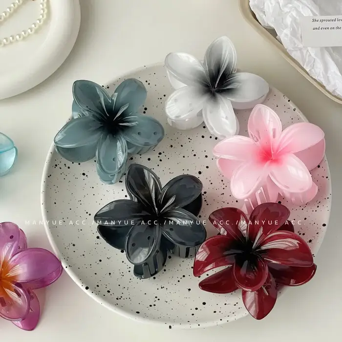 Pinces à cheveux hawaïennes dégradées, griffes à fleurs, grande taille, mode, épingle à cheveux pour