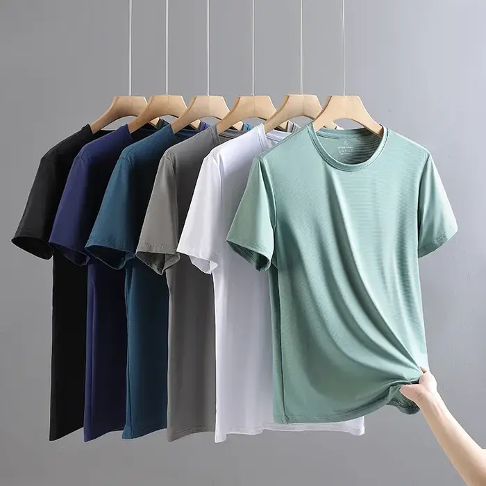 Ice inj-T-shirt de sport décontracté à haute élasticité pour hommes, haut de sport de plein air resp