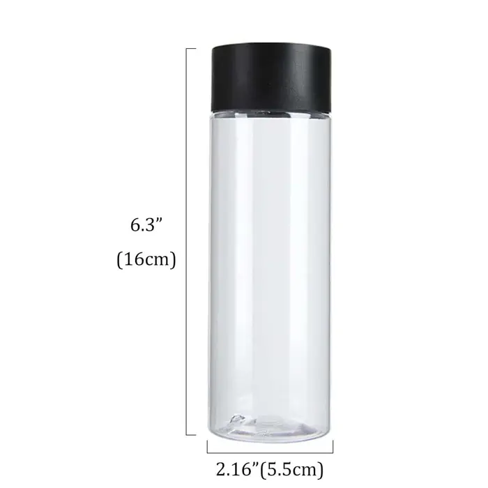 Paquet de 24 bouteilles de jus en plastique PET transparent de 10OZ avec couvercles noirs, bouteille
