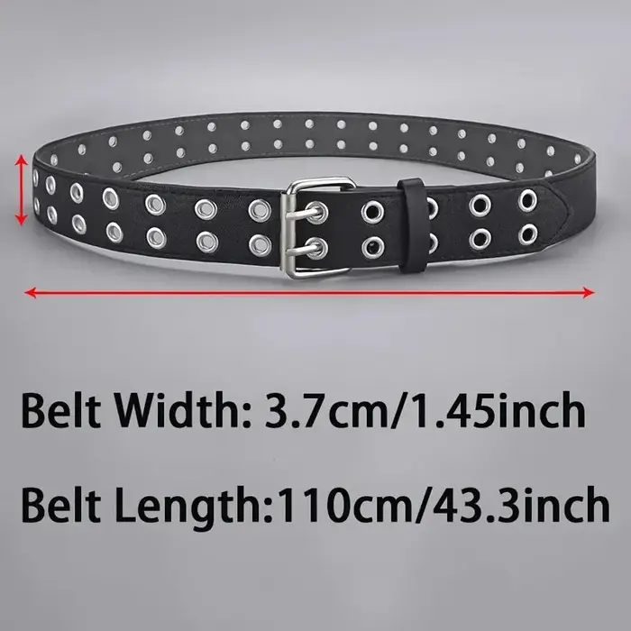 Ceinture tendance Simple à Double trou pour hommes et femmes, 1 pièce, Style Punk Hip Hop Rock, sous
