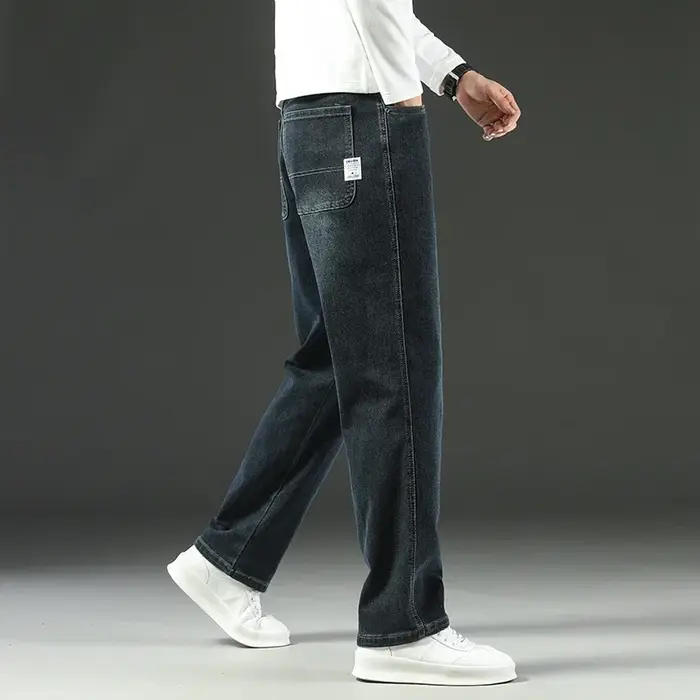 Jeans baggy droit à jambes larges pour hommes, pantalons décontractés d'affaires, vêtements de marqu