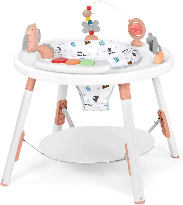 Jumper et table pour centre d'activité 3 en 1 pour bébé – avec jouets amovibles et 360 °   Siège rot