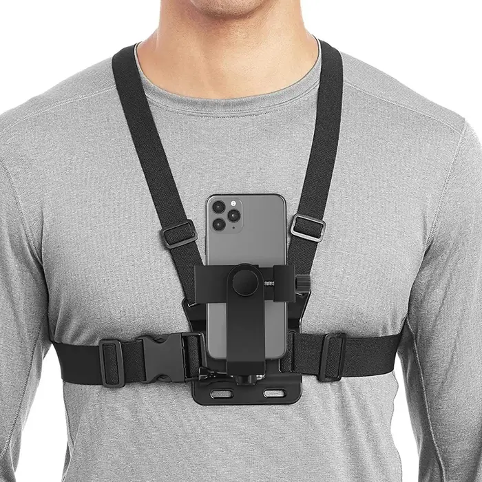 Support de pince de téléphone réglable avec sangle de poitrine pour activités sportives et randonnées en plein air capturez vos moments spéciaux