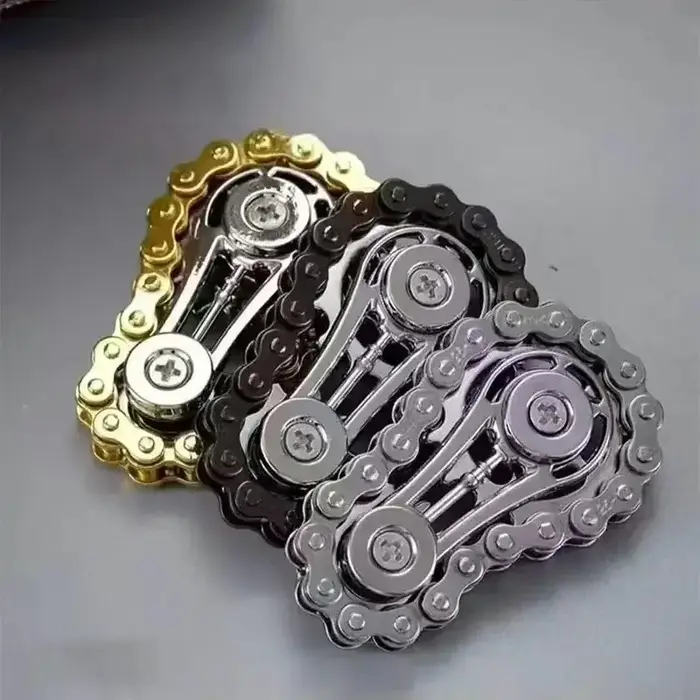 Volant d'inertie mécanique à dents de chaîne, Fidget Spinner, anti-stress, anxiété, chaînes de vélo 