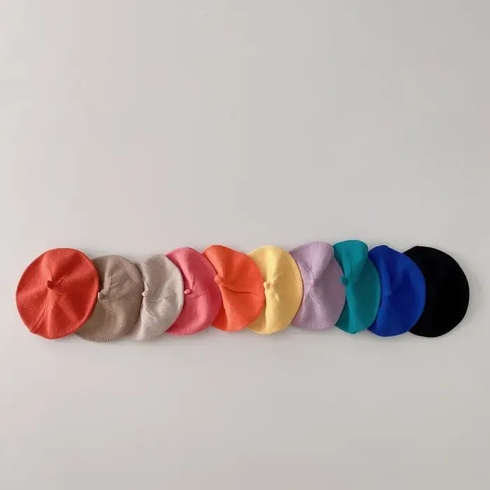 Béret en tricot pour bébé, chapeau de peintre pour nouveau-né, mode française, automne hiver, casque
