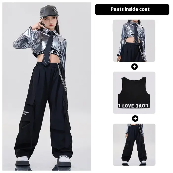 Costume Hip Hop pour filles, vêtements de danse Jazz pour enfants, vêtements de spectacle de danse d