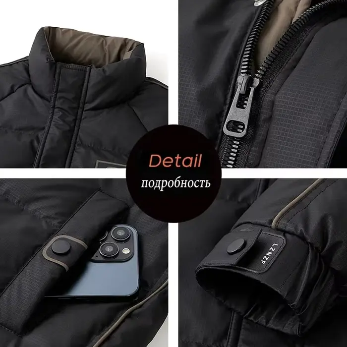 Hiver hommes blanc canard doudoune coupe-vent décontracté extérieur doudoune homme Streetwear rembou