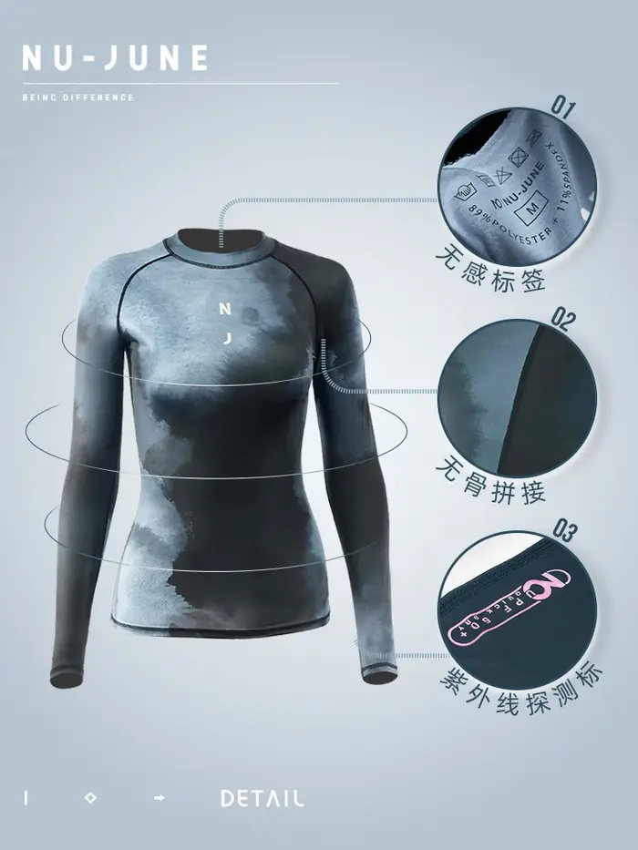 Nu-juin – maillot de bain UPF à manches longues pour femmes, Protection contre les éruptions cutanée