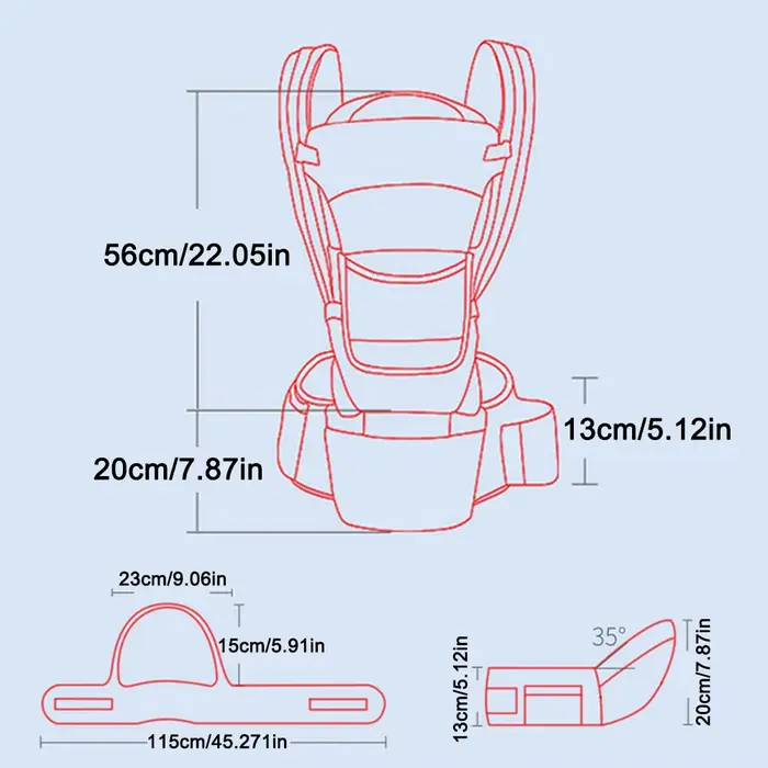 Sac à dos Kangourou Ergonomique pour Nouveau-né, Siège de Bébé, Voyage