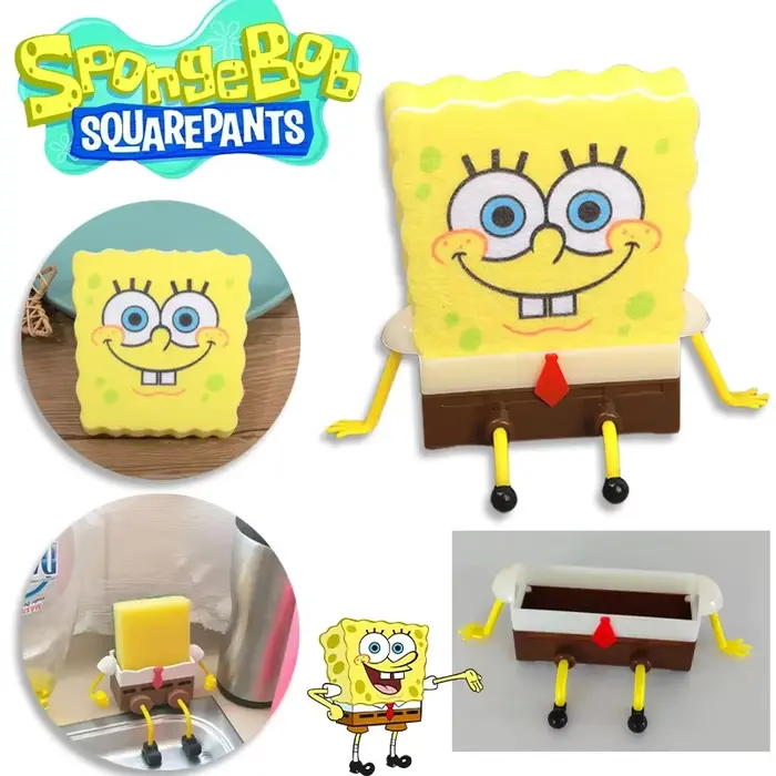 Support de rangement pour évier Bob l'éponge, panier porte-éponge, accessoires de cuisine amusants, dessin animé mignon, pour éponge à vaisselle occassions spéciales à offrir