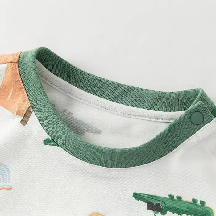 Ensemble 2 pièces Dave Bella pour enfants : T-shirt et pantalon d'été imprimé animaux pour bébés gar