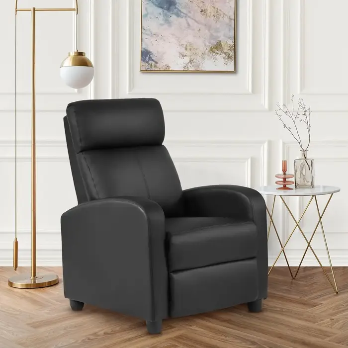 Canapé inclinable de massage avec support lombaire et dossier réglable pour salon ou chambre en cuir