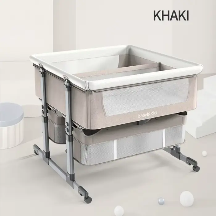Berceau jumeaux, berceau dormeur, berceau pour bébé à hauteur réglable avec roulettes et maille à fl
