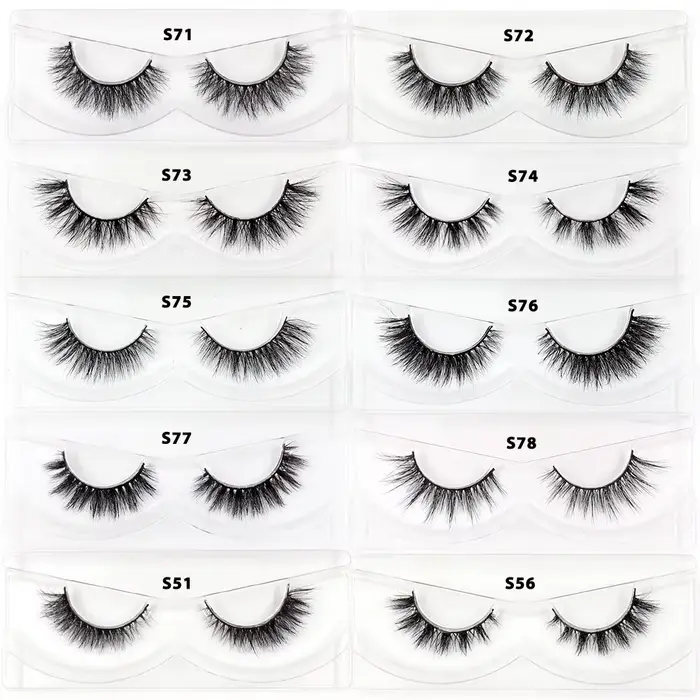 LEHUAMAO10/100 paires de cils de vison en gros doux moelleux court faux cils extension de cils natur
