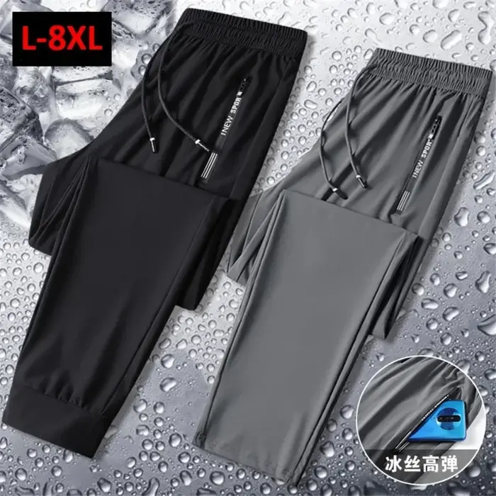 Pantalon de survêtement décontracté pour homme, grande taille 7XL 8XL, été, noir, gris