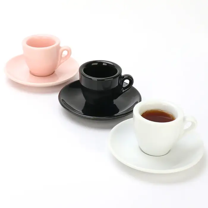 Tasse à expresso en porcelaine de 50ml, avec soucoupe et cuillère, tasse de 9mm d'épaisseur de paroi