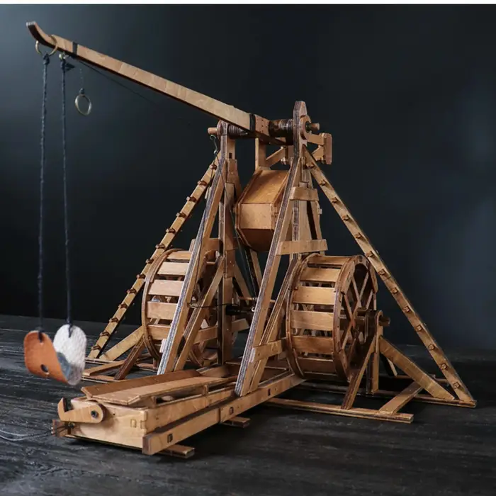 Modèle de Trebuchet 3D en bois 1:48 pour bricolage et assemblage artisanal occasion spéciale historique