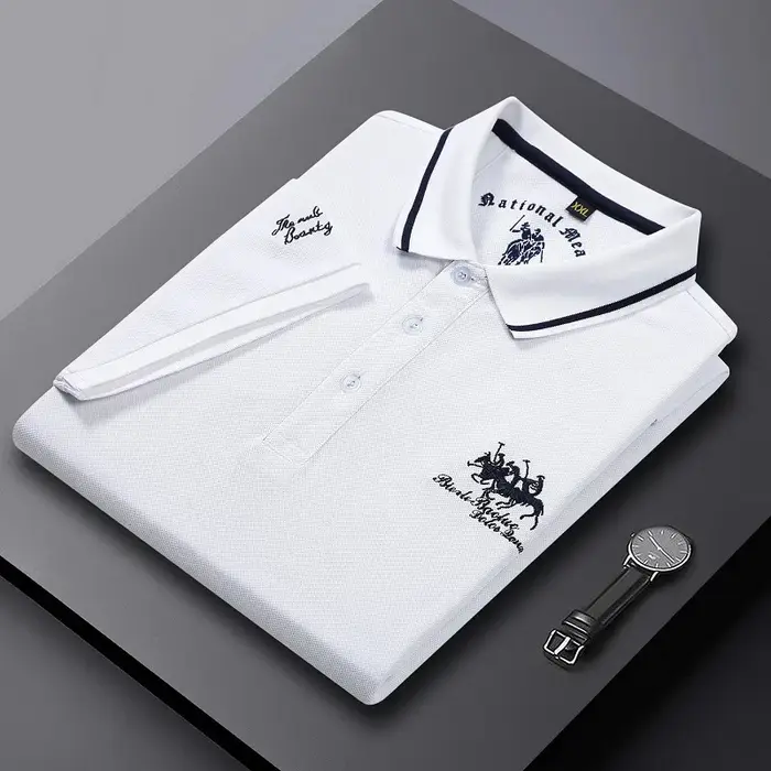 Été hommes polos brodés à manches courtes chemise de luxe haut décontracté revers T-shirt hommes res