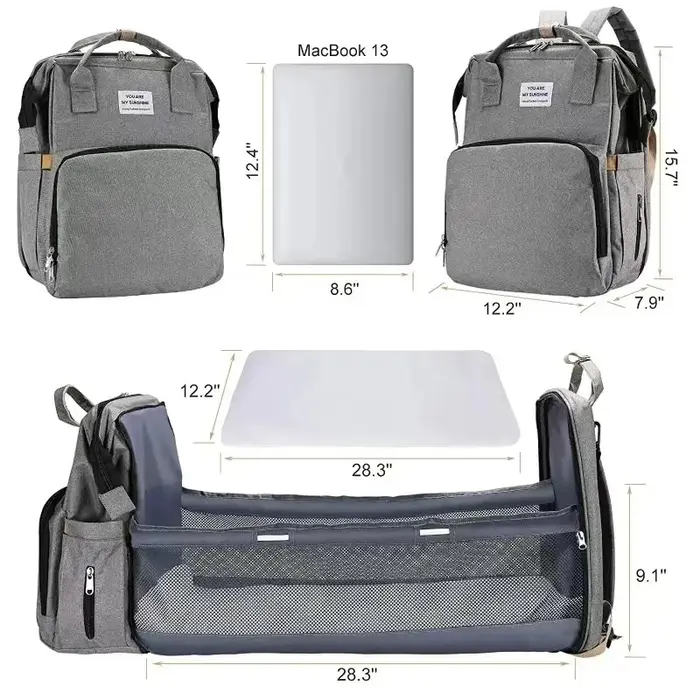 Sac de maman pliant léger portable lit de berceau pliant sac à dos de bébé de grande capacité sac de