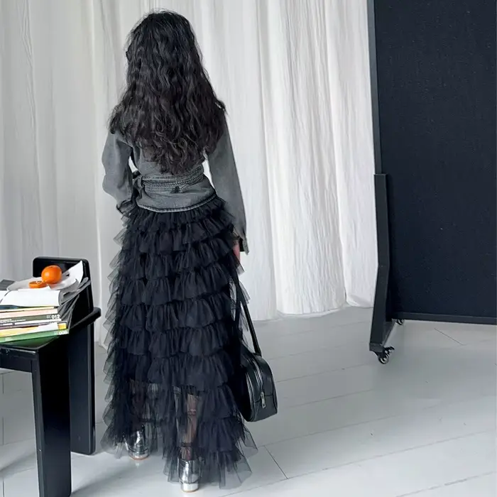 4-14 design français adolescents filles vêtements veste en jean roupas femininas infantil maille jup