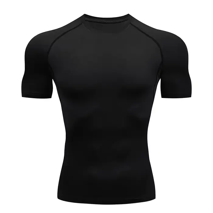 T-shirt à manches courtes de Compression pour hommes, Fitness, course à pied, basket-ball, vêtements