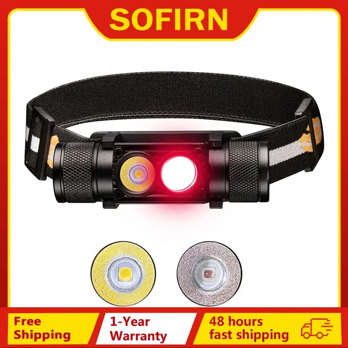 H25LR LED 90 lampe frontale Rechargeable à haut CRI puissante lampe de poche légère avec lumière bla