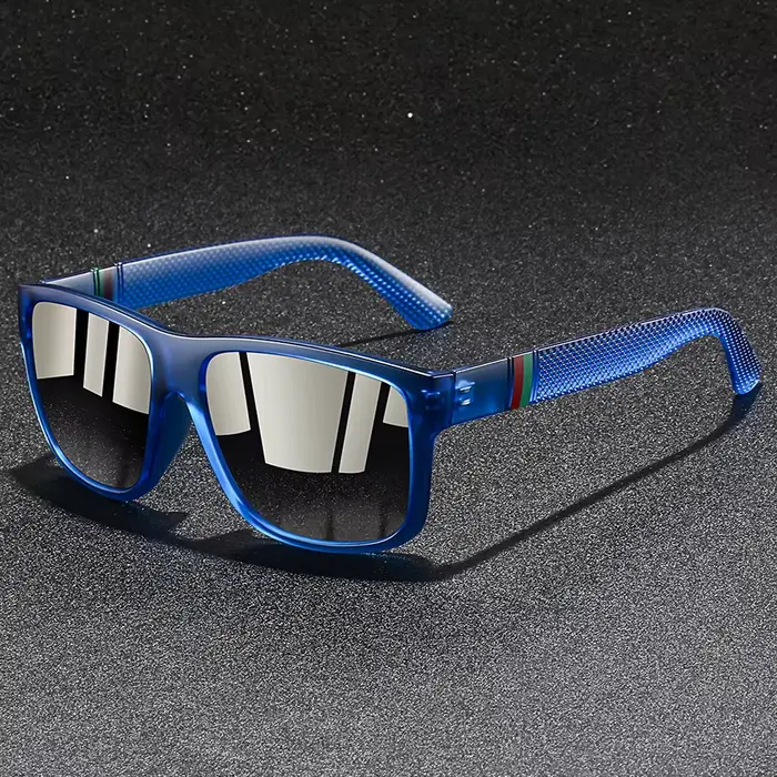 Mode Vintage motif de contrôle carré lunettes de soleil hommes femmes pêche conduite homme marque de