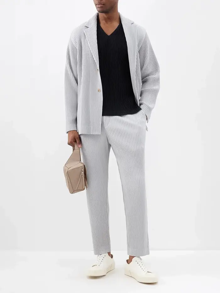 Miyake plissé hommes pantalon Baggy pantalon droit mode pantalons décontractés Style japonais Miyake