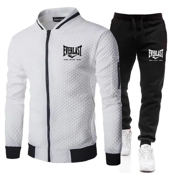 Ensemble de veste et pantalon EVERLAST BOXING pour homme, col montant, style streetwear, printemps-a