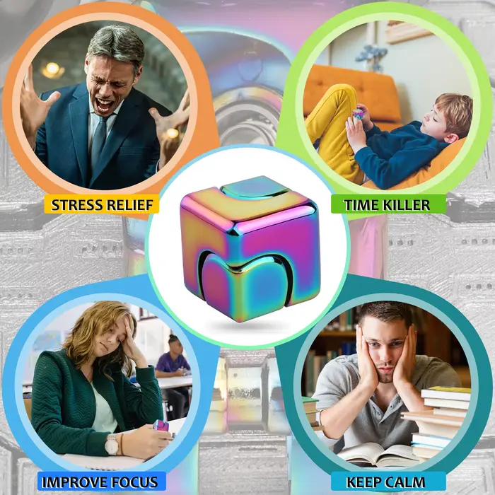 Alliage Cube Spinner doigt Gyroscope Fidget Anti-Stress jouets adulte bureau maison voyage Portable 