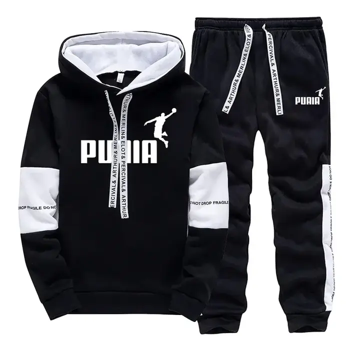 Ventes Flash : Survêtement Homme Imprimé Décontracté – Sweat à Capuche et Pantalon Sportswear pour A