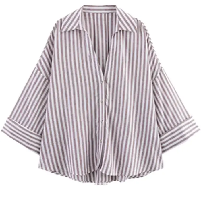 HXAO chemise femme chemisier surdimensionné chemise d'été et chemisier jaune rose blanc chemise rayé