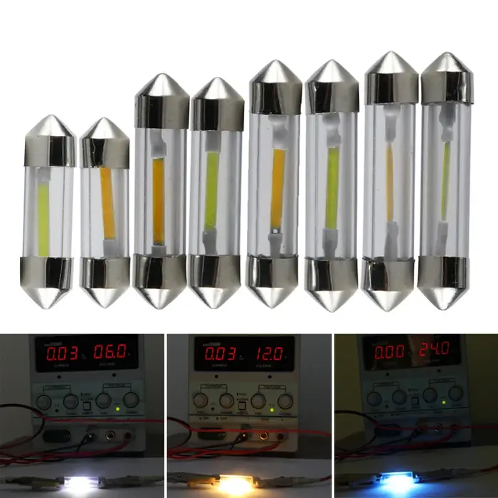 Guirxiété lumineuse LED COB Canbus, lampe de planning, ampoule de plaque intérieure, 31mm, 36mm, 39m
