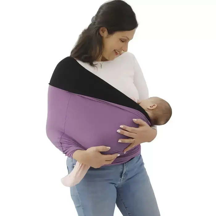 Écharpe de portage bébé réglable extensible ceinture kangourou sécurité double couleur épissée pour parents modernes occasions spéciales