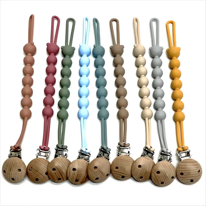 1/9 pièces bébé une chaîne de sucette bébé sucette lanière de qualité alimentaire Silicone dentition