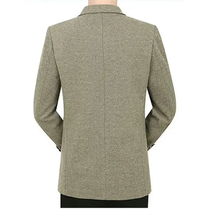 Nouvelle Collection Printemps – Blazer Décontracté en Laine Mélangée pour Homme d'Âge Moyen – Veste 