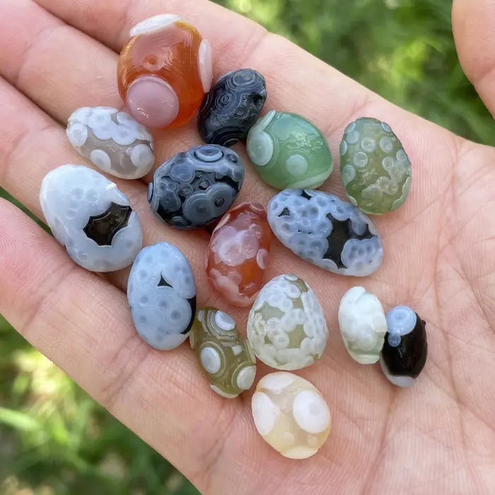 Agate Sardonyx Vert Naturel d'Alxa Gobi, Spécimen de Roche, Pierre de Guérison Énergétique, Décorati
