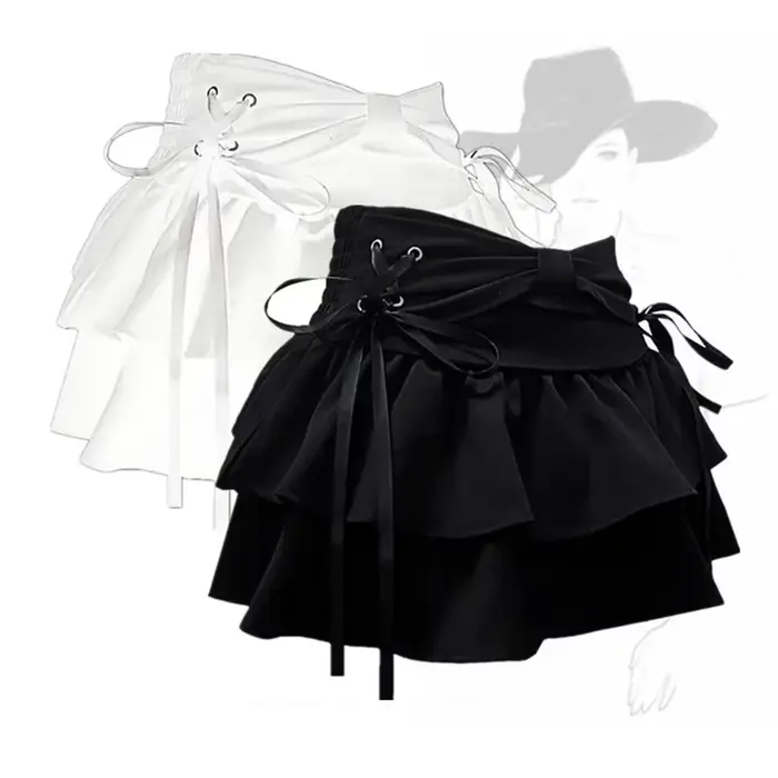 Mini jupe en jean gothique pour femmes, Streetwear américain, Vêtements sexy, Ligne A, Vintage, Noeu