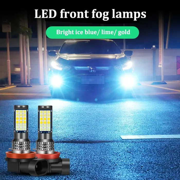 30W 3 couleurs Flash H8 H11 LED antibrouillard double couleurs LED antibrouillard 3030 36SMD H3 H7 H