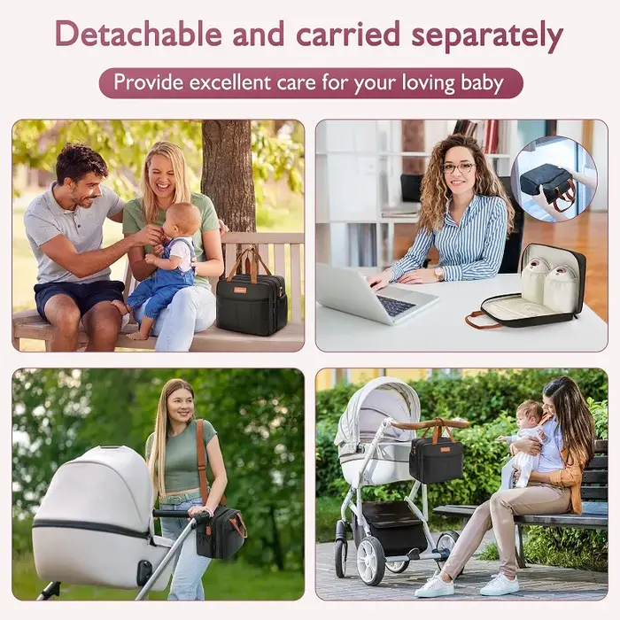 Sac de tire-lait détachable isotherme avec compartiment glace pour lait maternel frais et sécurisé voyage occassions spéciales mamans actives